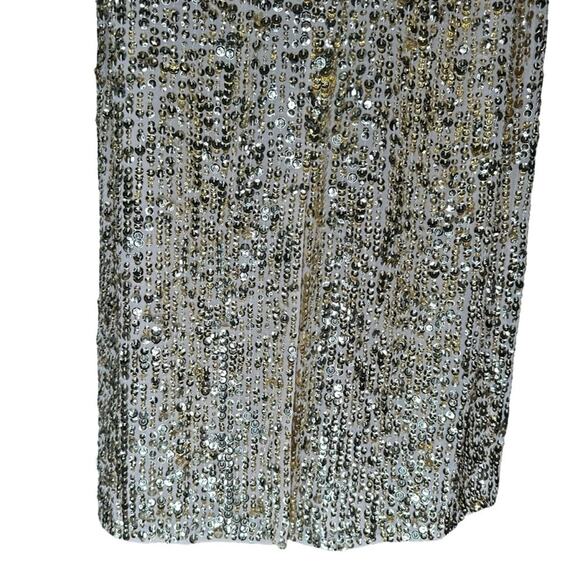 Mac Duggal Gold Embellished Sleeveless High Neck Midi Dress 2 - Picture 9 of 12